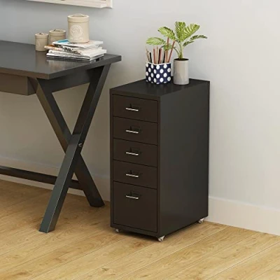 Afbeelding van Kantoorkast Kökar ladekast op wielen 69x28x41 cm zwart