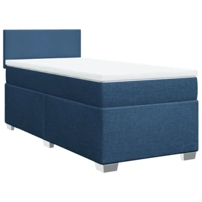 Afbeelding van vidaXL Boxspring met matras stof blauw 90x190 cm