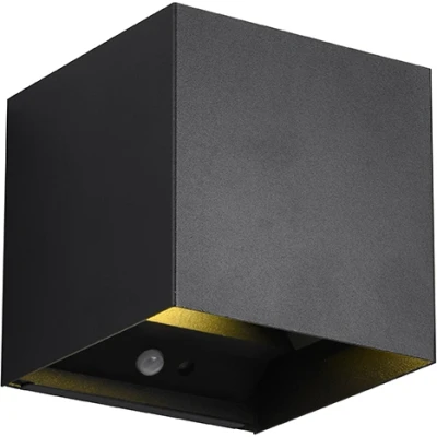 Afbeelding van Oplaadbare zwarte wandlamp geïntegreerd LED