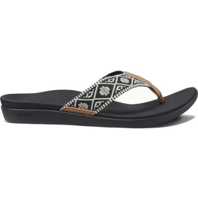 Afbeelding van Ortho Woven Slippers Dames Black White 990 5 Zwart