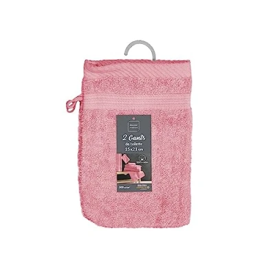 Afbeelding van douceur d&#039;intérieur, 2 washandjes (15 x 21 cm) tederheid rozenhout, effen spons
