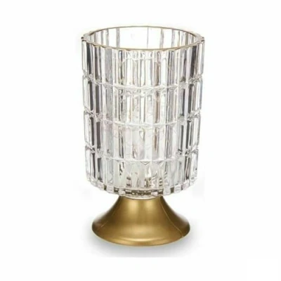 Afbeelding van Led lantaarn Transparant Gouden Glas 10,7 x 18 cm (6 Stuks)