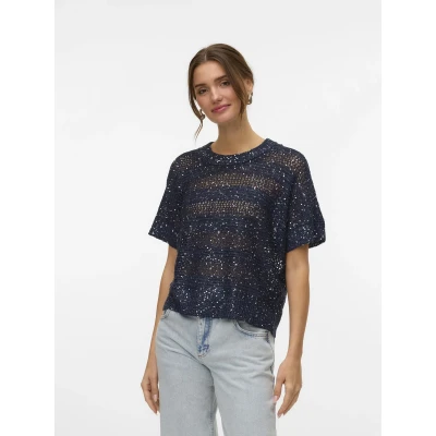 Afbeelding van Vero Moda Top Vmleilani Stripe Ss O neck Pullover 10327755 Dames Maat XL
