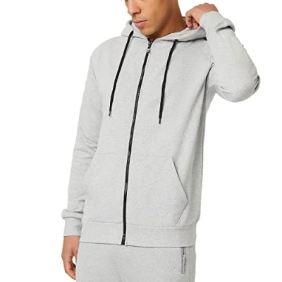 Image de FM London Sweat à Capuche Zippé pour Homme Idéal Vêtements Décontractés et Sportifs Doublure en Polaire, Doux Confortable