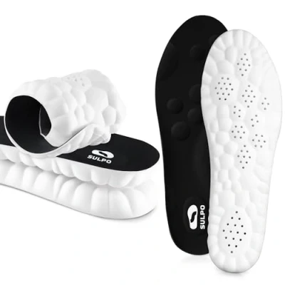 Afbeelding van SULPO SPORT Orthopedische inlegzolen, schoenen, voor sport, werk en vrije tijd, comfortabele dempend, schokabsorberend ademend, zwart.