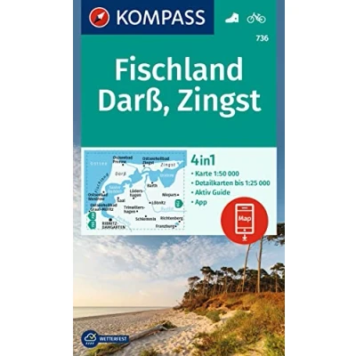 Afbeelding van KOMPASS Wanderkarte 736 Fischland, Darß, Zingst 1:50.000