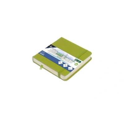 Afbeelding van Kangaro schetsboek 12x12cm lime green PU hardcover met elastiek en leeslint K 861209