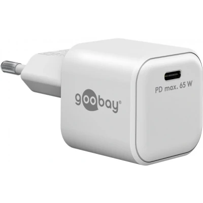 Afbeelding van USB C snellader Goobay 1 poort (USB C, 65W, Power Delivery, Wit)