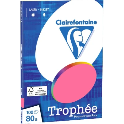 Afbeelding van Clairefontaine Trophée Fuchsia Roze kopieerpapier A4 80 gram 100 vellen