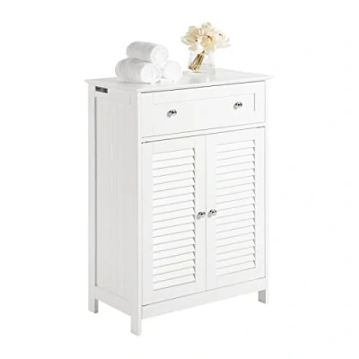 Afbeelding van Haotian Badkamer Vanity SetWhite Opbergkast met lade en dubbele sluiterdeur (FRG238 W)