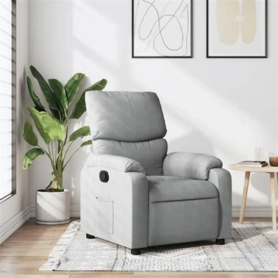 Image de vidaXL Fauteuil inclinable Gris clair Tissu