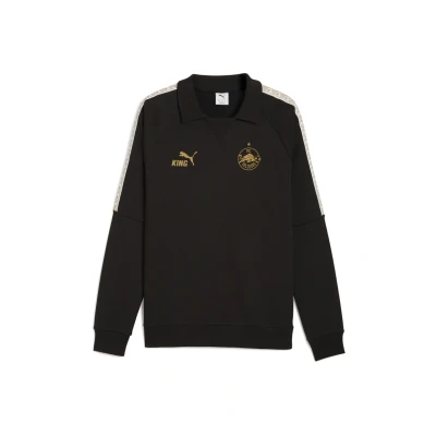 Afbeelding van PUMA FC Rood Bull Salzburg KING Drill Top voor Heren, Zwart/Goud, Maat XS