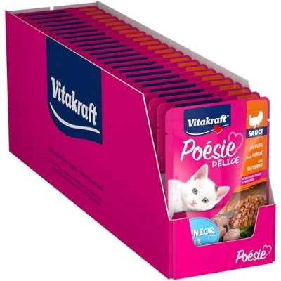 Afbeelding van Vitakraft Poesie Deli Sauce Junior Pouch 85 g Kattenvoer 23 x Kalkoen