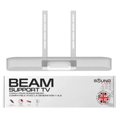 Afbeelding van Beam TV montagebevestiging, wit, compatibel met generatie 1 &amp; 2 Sonos Beam, inclusief montageset voor het ophangen van je soundbar, ontworpen in Groot Brittannië door Soundbass