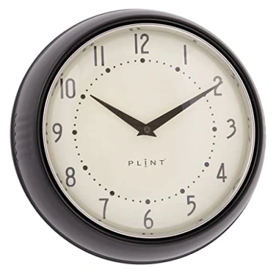 Afbeelding van PLINT Retro Wandklok Zwart