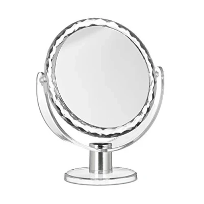 Afbeelding van Relaxdays make up spiegel met vergroting scheerspiegel vrijstaand rond klein