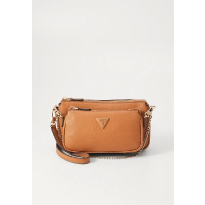 Afbeelding van Guess Noelle DBL Pouch Crossbody SET Handtas, Dames, Maat: One Size, Light cognac