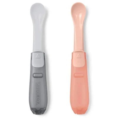 Afbeelding van Skip Hop Kinder Lepel Opvouwbaar Grijs/Koraalrood 2 Stuks