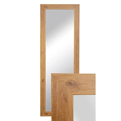 Afbeelding van BD ART Decoratieve wandspiegel, garderobespiegel, 150 x 50 cm, amberkleurige eik