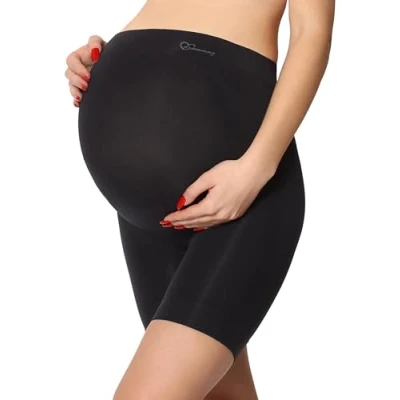 Afbeelding van Be Mammy Vrouwen Zwangerschapskleding Hoge Taille Zwangerschap Shorts Zonder Zijnaden Ondergoed 06 15, zwart.