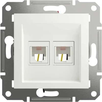 Afbeelding van Schneider Electric RJ11 telefoonaansluitdoos Asfora Wit (RAL 9003) EPH4270121D