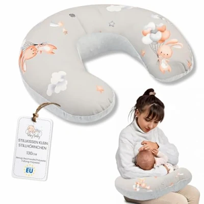 Afbeelding van petit coussin d&#039;allaitement Minky 130 cm compact Nursing Breastfeeding Pillow pour voyager Sommeil Lapin