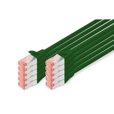 Image de DIGITUS Câble de brassage Cat.6, S/FTP, 2,0 m, par 10, vert