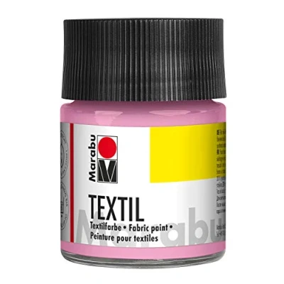 Afbeelding van Marabu Textil verf op waterbasis, wasbaar tot 60 C, zacht gevoel, eenvoudige bevestiging door strijken of oven, 50 ml, lichtroze, 10125075, ml (1 stuk)