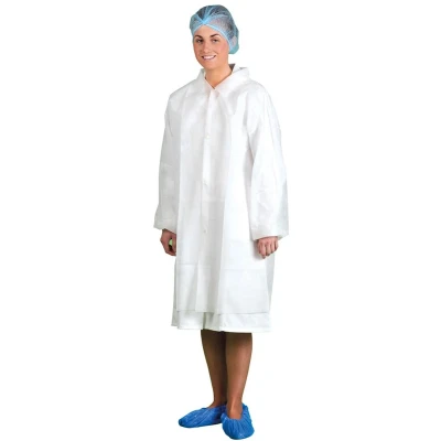 Afbeelding van Wegwerp Bezoekersjas PP maat Large, White