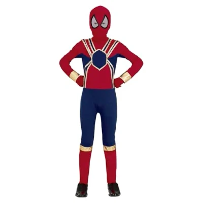 Afbeelding van Guirca Spiderman Kostuum Spider Trooper Superheld Kind Blauw, Rood 7 9 jaar Carnavalskleding Verkleedkleding