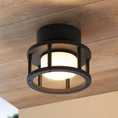 Afbeelding van Lucande plafondlamp 1licht Aluminium, kunststof H: 13.6 cm GX53 donkergrijs (RAL 840 M)
