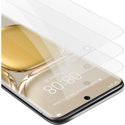 Afbeelding van Cadorabo 3x Screenprotector geschikt voor Huawei P50 PRO Beschermende Pantser Film in KRISTALHELDER Getemperd (Tempered) Display beschermend glas 9H hardheid met 3D Touch