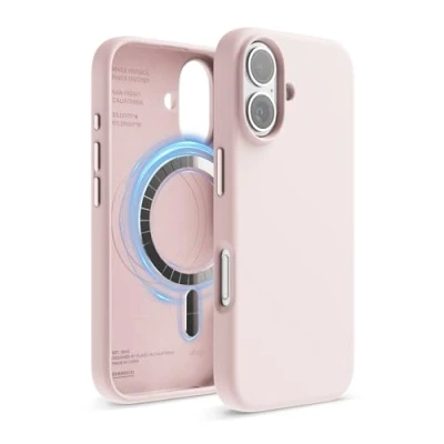 Afbeelding van elago Magnetische siliconen hoes, compatibel met iPhone 16 (6,1 inch), alle MagSafe accessoires, geïntegreerde magneten, zacht handvat, schokbestendig