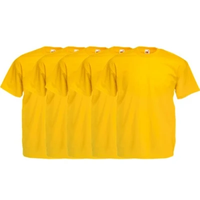 Afbeelding van Fruit of the Loom Valueweight T shirt voor heren (10 stuks), 5 zonnebloemen