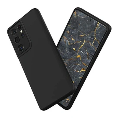 Afbeelding van RhinoShield beschermhoes compatibel met [Galaxy S21 Ultra] SolidSuit dunne schokdemping en premium oppervlak [bestand tegen vallen van meer dan 3,5 meter] klassiek zwart