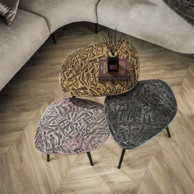 Afbeelding van Hoyz Collection Salontafel Vierhoekig Patina Set van 3