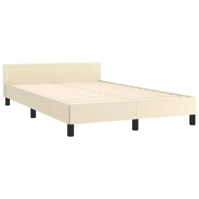 Afbeelding van vidaXL Bedframe zonder matras 120x190 cm kunstleer crème