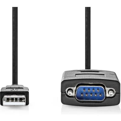 Afbeelding van USB naar RS232 Nedis 0.9 meter (USB A 2.0, D sub 9 pins, Busgevoed)