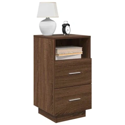 Image de vidaXL Tables de chevet 2 pcs avec tiroirs chêne marron 36x36x68 cm858591