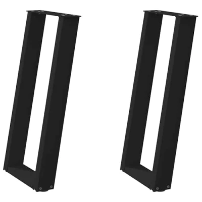 Afbeelding van vidaXL Console tafelpoten 2 st U vormig 28x(72 73) cm staal zwart