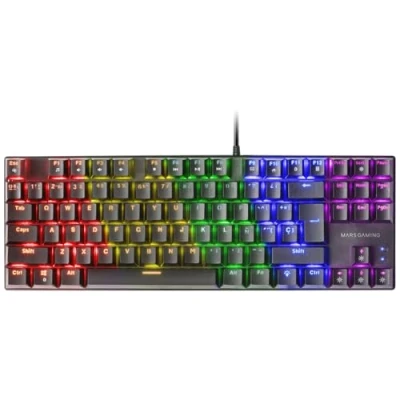 Afbeelding van Mars gaming MK80 zwart, mechanisch toetsenbord TKL FRGB, antighosting, mechanische switch Blauw, taal Frans