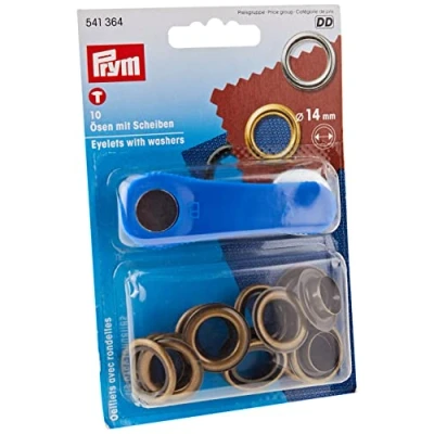 Afbeelding van PRYM RINGEN EN SCHIJVEN 14MM OUD MESSING 1X10ST