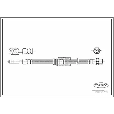 Afbeelding van CORTECO 19036321 Remslang 633mm VOLKSWAGEN: Passat B6 Variant