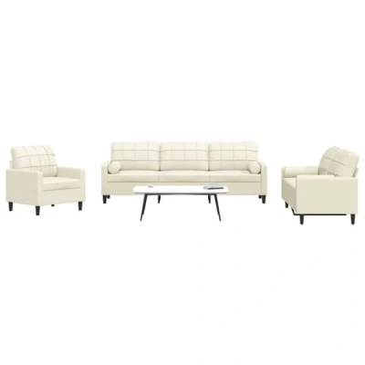 Image de vidaXL Ensemble de canapés 3 pcs avec coussins et traversins velours