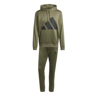 Afbeelding van adidas Heren Big Logo French Terry Hoodie TRACKSUITS, Olive Strata, XXL