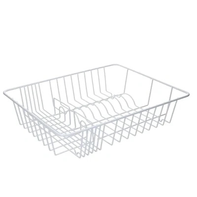 Afbeelding van KitchenCraft Afdruiprek voor servies, roestvrij, van metaal, met kunststof coating, wit, 45 x 37 cm