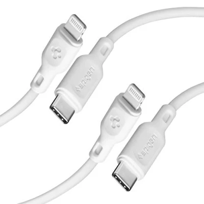Afbeelding van Spigen kabel DuraSync MFi USB C / Lightning 2 Pack 100 cm biaÅy (1 m, 3.2 Gen 2),