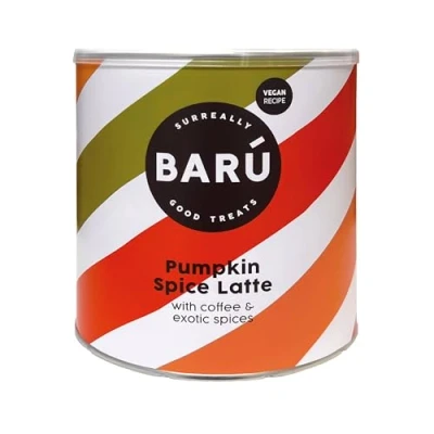 Afbeelding van BARU pumpkin spice latte met coffee koffie en exotische kruiden vegan 1500 gram 1.5kilo large verpakking blik