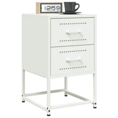 Afbeelding van vidaXL Nachtkastjes 2 st 36x39x60,5 cm staal wit
