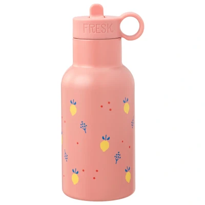 Afbeelding van Fresk Thermosfles 350 ml RVS Waterfles Lekvrije Drinkfles voor Kinderen Koude en Warme Dranken BPA vrij Onbreekbaar Inclusief 2 Doppen Thermosbeker Drinkbeker Summer Fruit